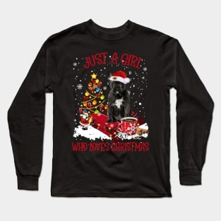 Black French Bulldog Just A Girl Who Loves Christmas Long Sleeve T-Shirt